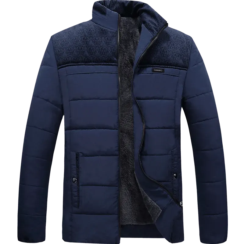 Mens Winter Jackets and Coats Male Parka Thick Warm Solid Color Men's Coat Padded Overcoat Outerwear Windbreakers