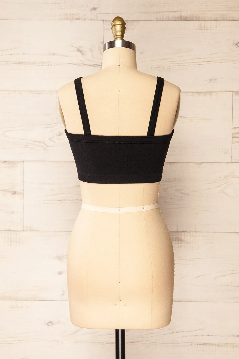 Merignas Black | Cropped Ribbed Cami