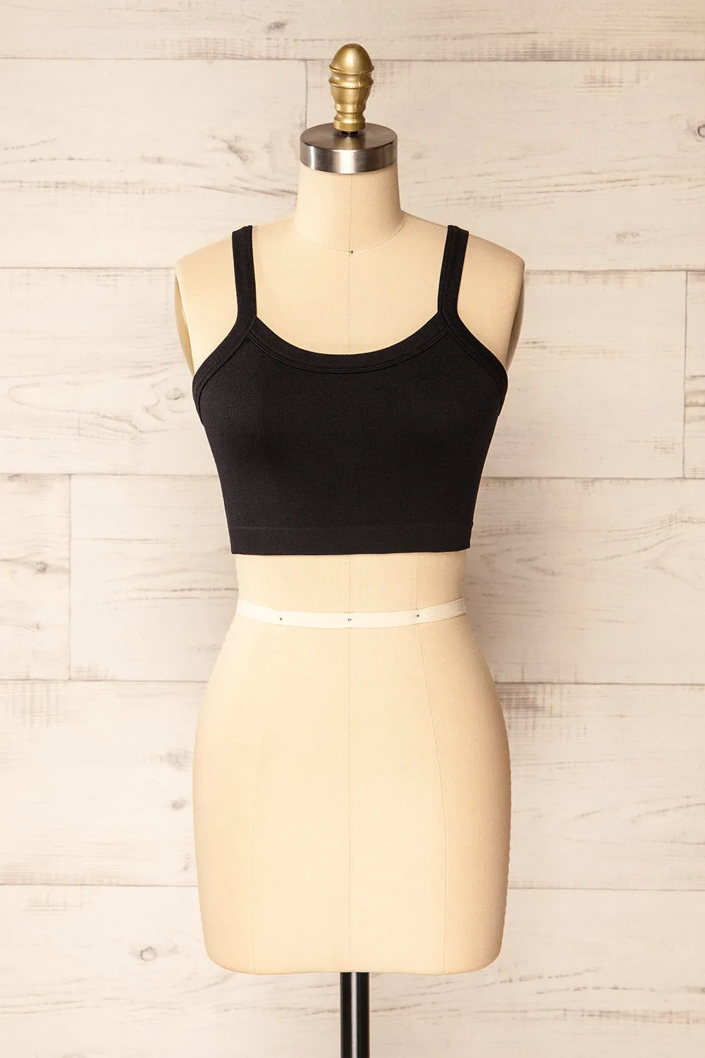 Merignas Black | Cropped Ribbed Cami