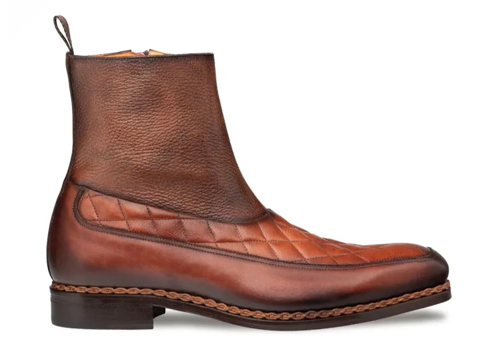 Mezlan Men's Cognac Slip-On Boot Musico Dress Zip Boot Style-21239