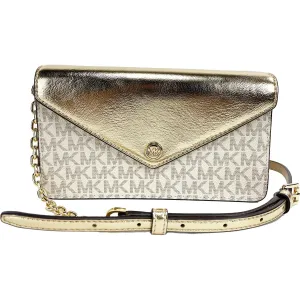 Michael Kors Jet Set Travel Pale Gold Small Flap Clutch Crossbody Bag