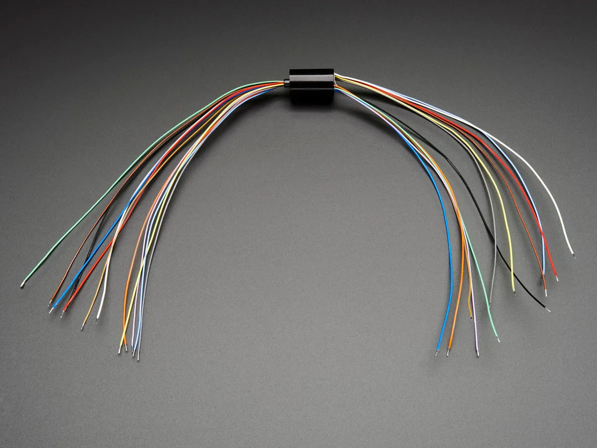 Miniature Slip Ring - 12mm diameter, 12 wires, max 240V @ 2A