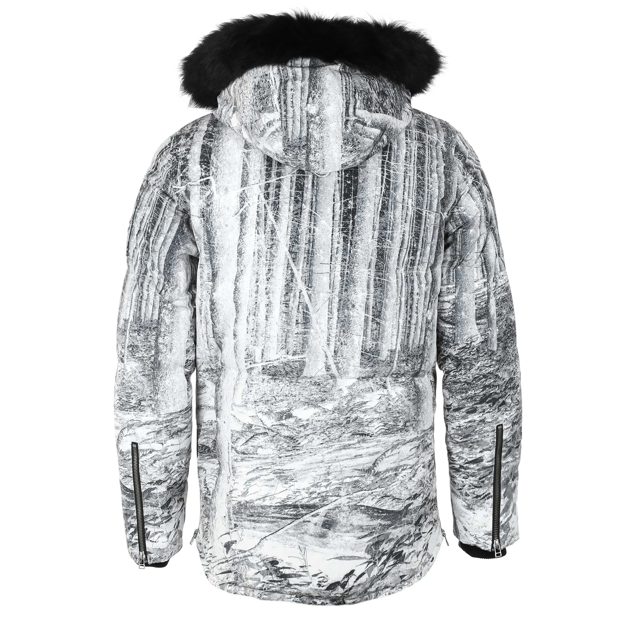 Moose Knuckles 3Q Jacket in Forest Print & Black Fur