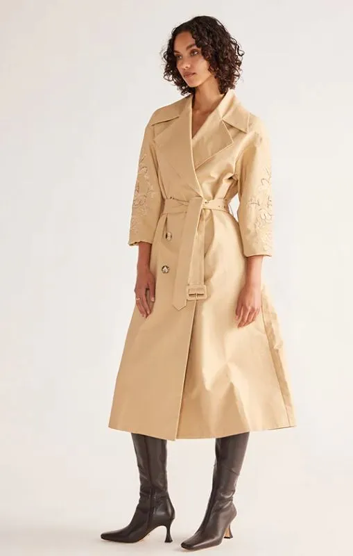 MOS - Louise Embroidery Trench - Beige