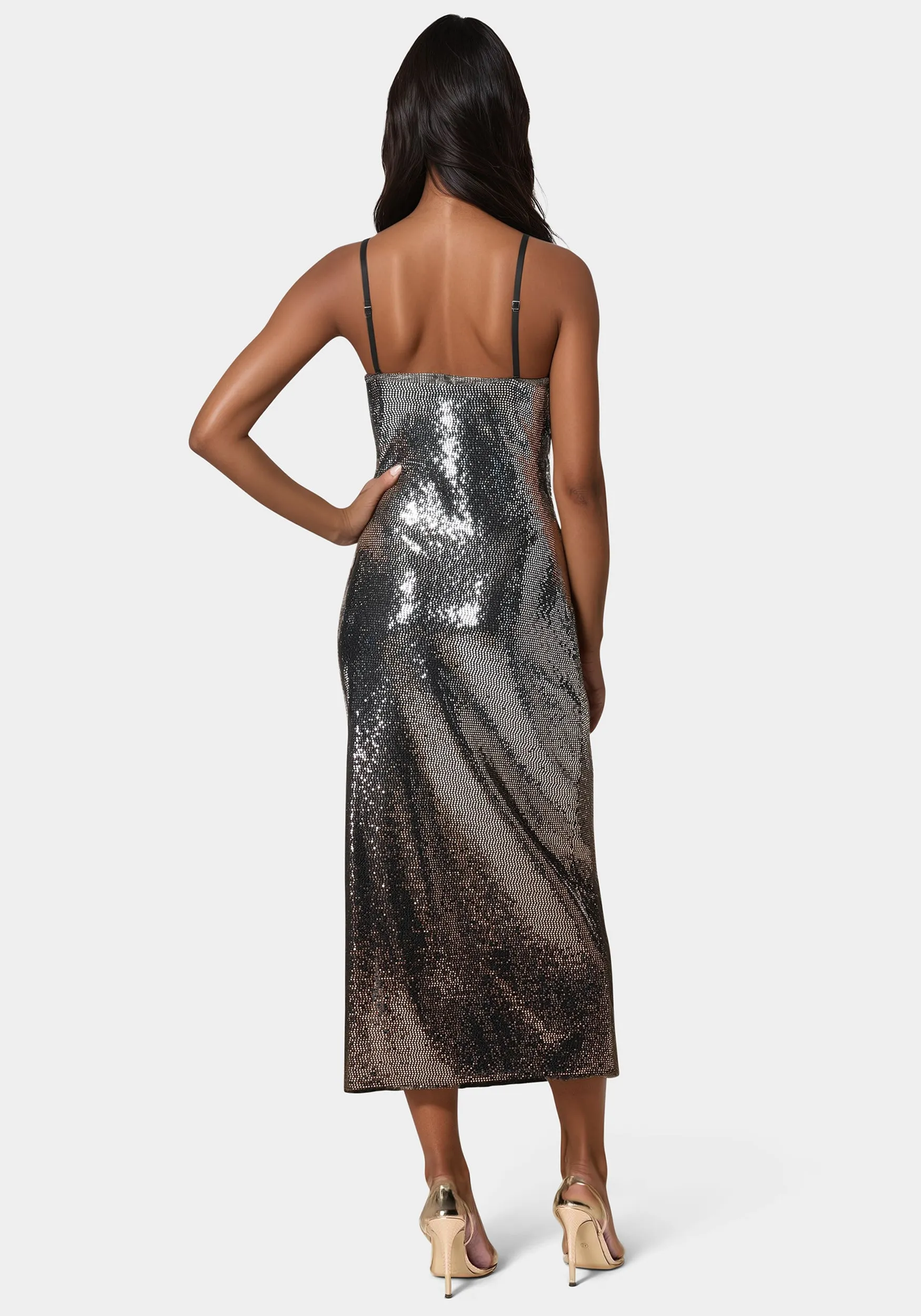 Ombre Sequin Maxi Slip Dress