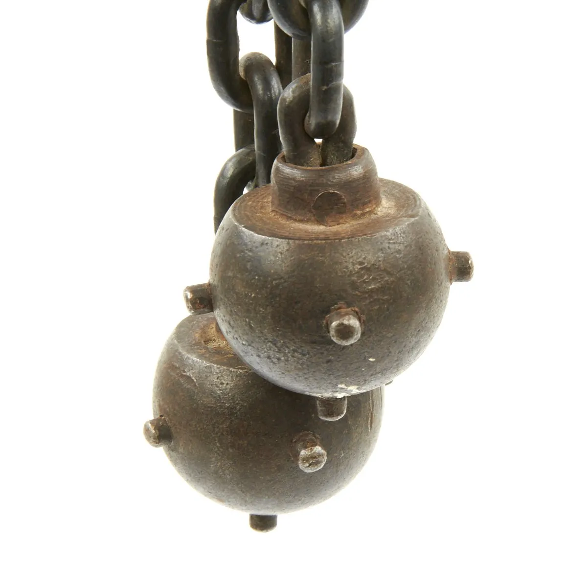 Original British WWI Trench Raiding Mace Club with Chained Balls