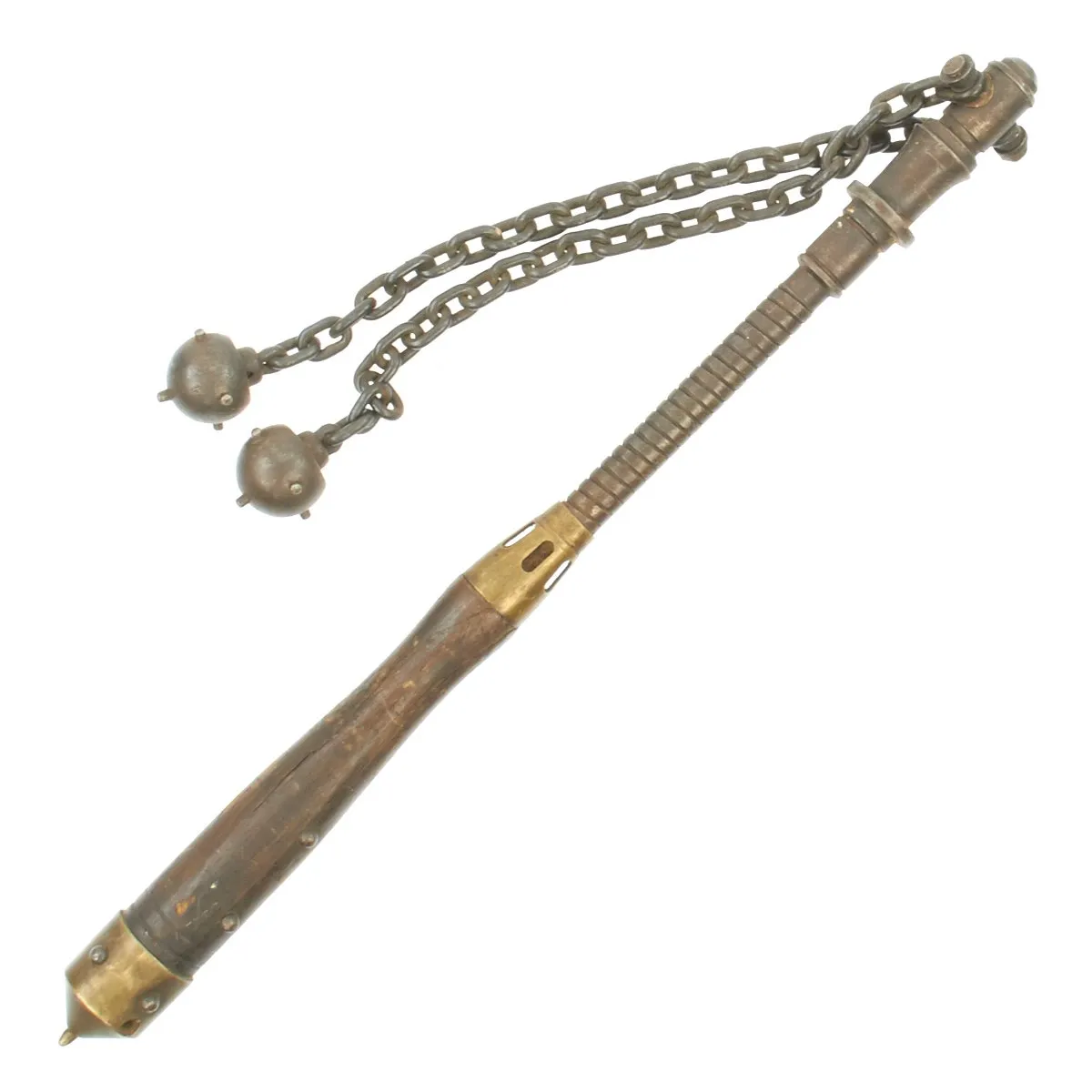 Original British WWI Trench Raiding Mace Club with Chained Balls