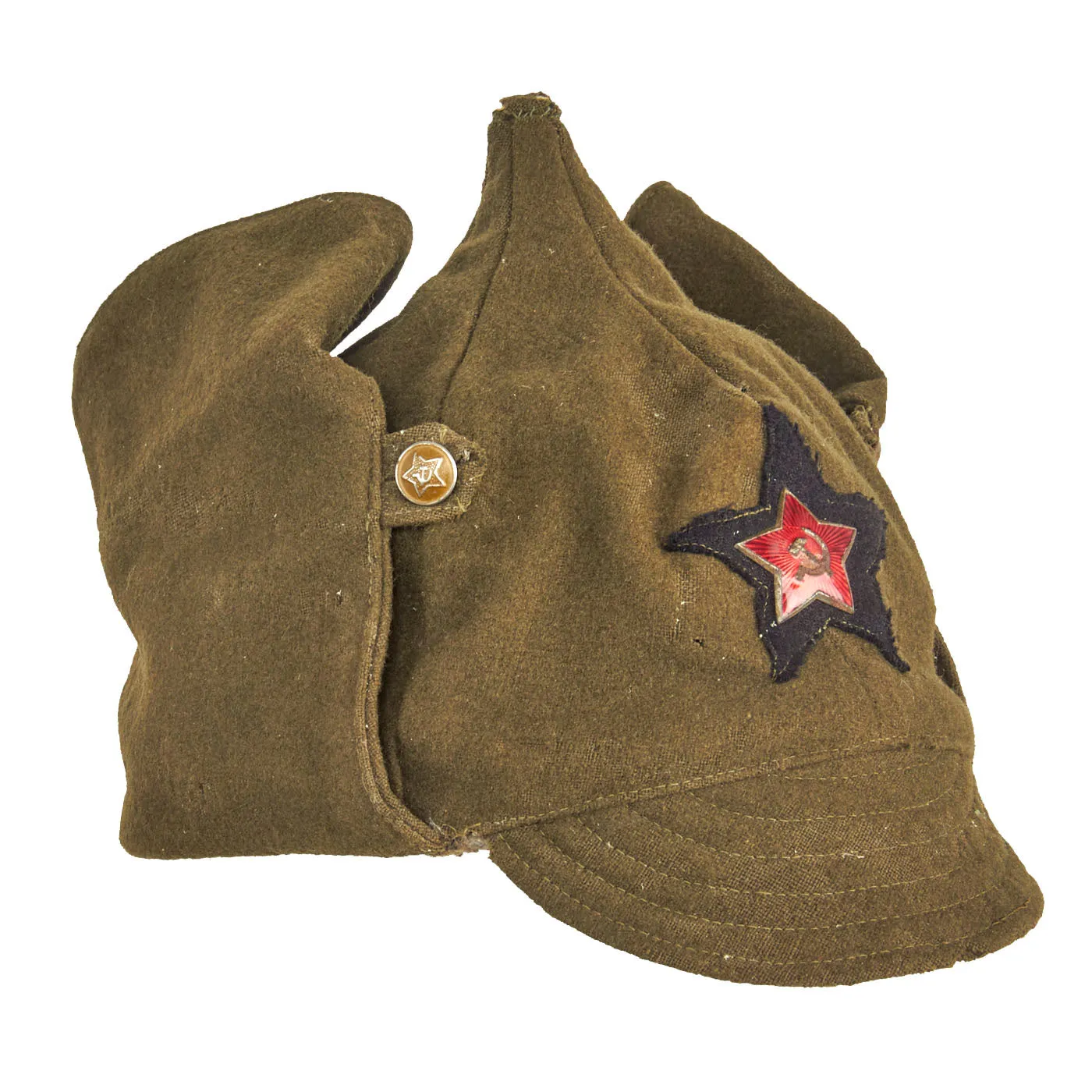 Original Soviet WWII M27 Budenovka Winter Cap