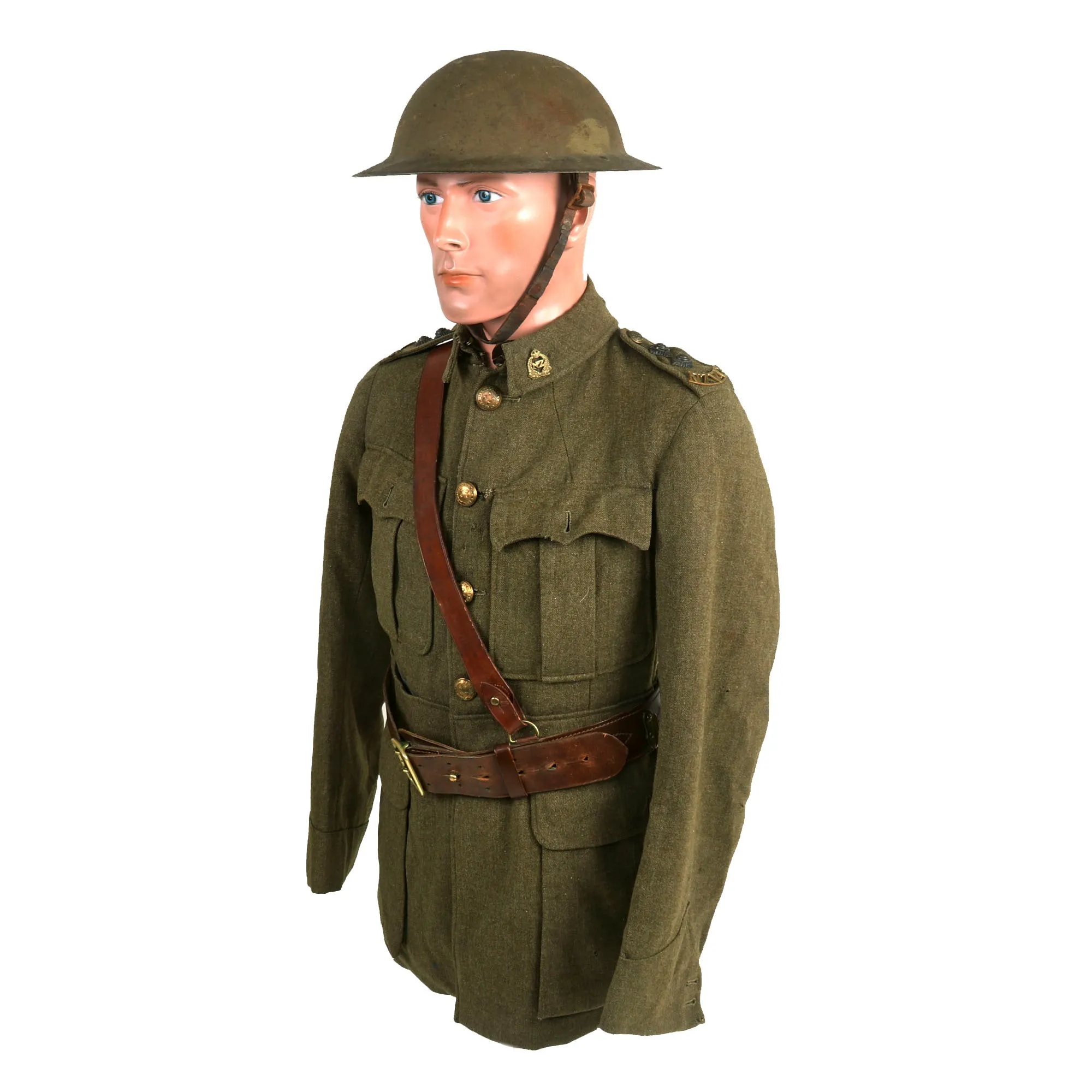 Original WWI ANZAC New Zealand Veterinary Corps Officer’s Uniform, Helmet & Overcoat Grouping - Astoundingly Rare