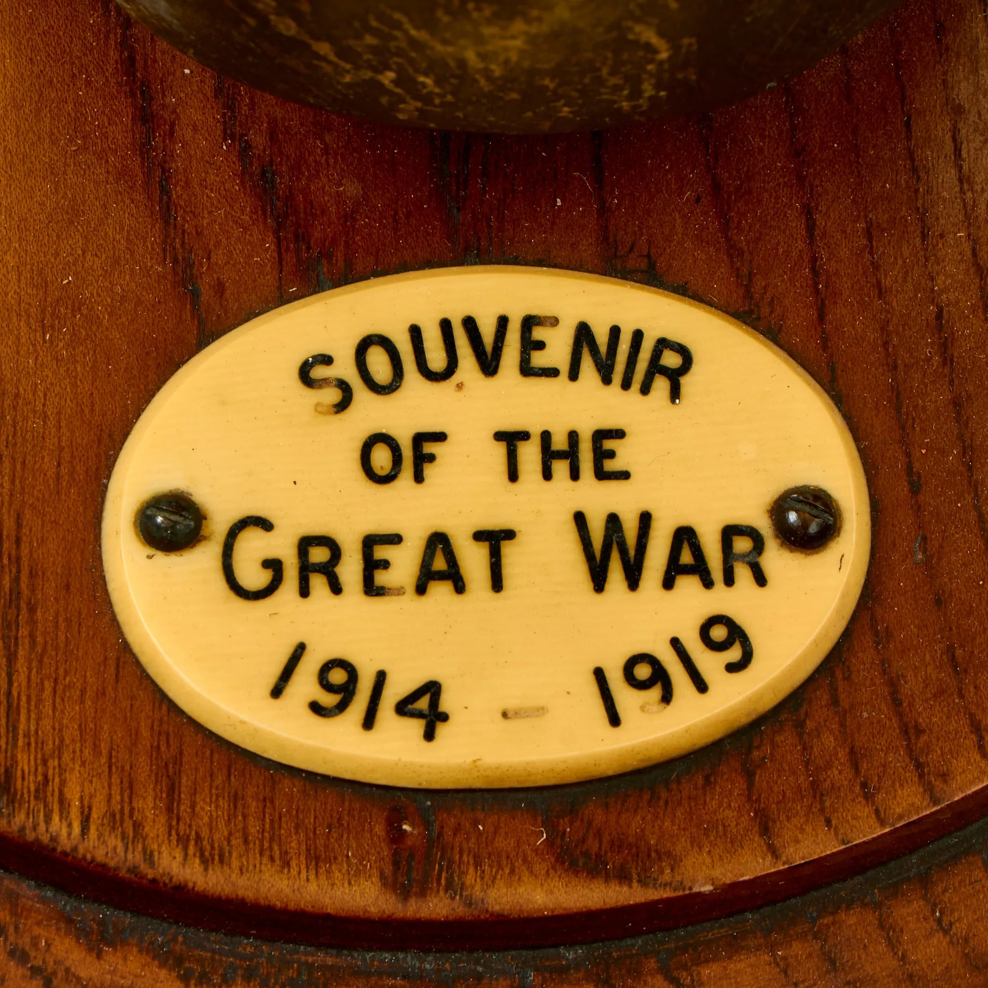 Original WWI Trench Art Dinner Bell “Gong” Made From French Artillery Shell As Featured In The Book “Trench Art, An Illustrated History” by Jane Kimball on Page 317