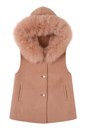 PERLA cashmere gilet vest  / Rust