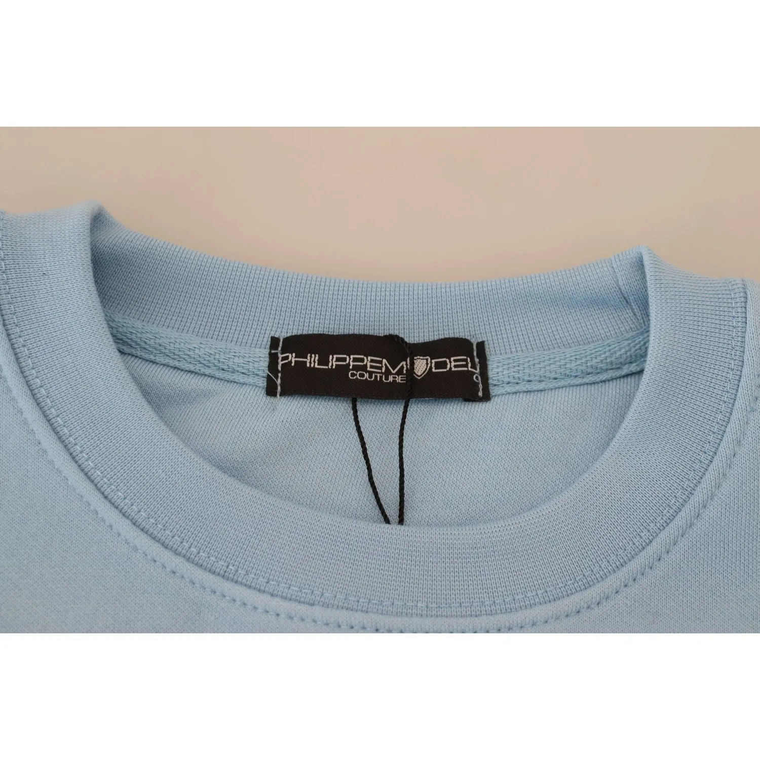 Philippe Model Chic Light Blue Logo Embellished Sweater