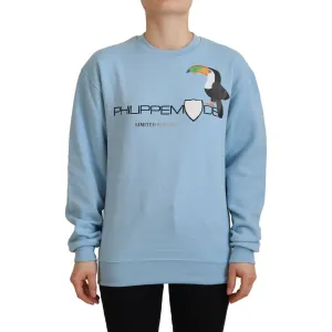 Philippe Model Chic Light Blue Logo Embellished Sweater