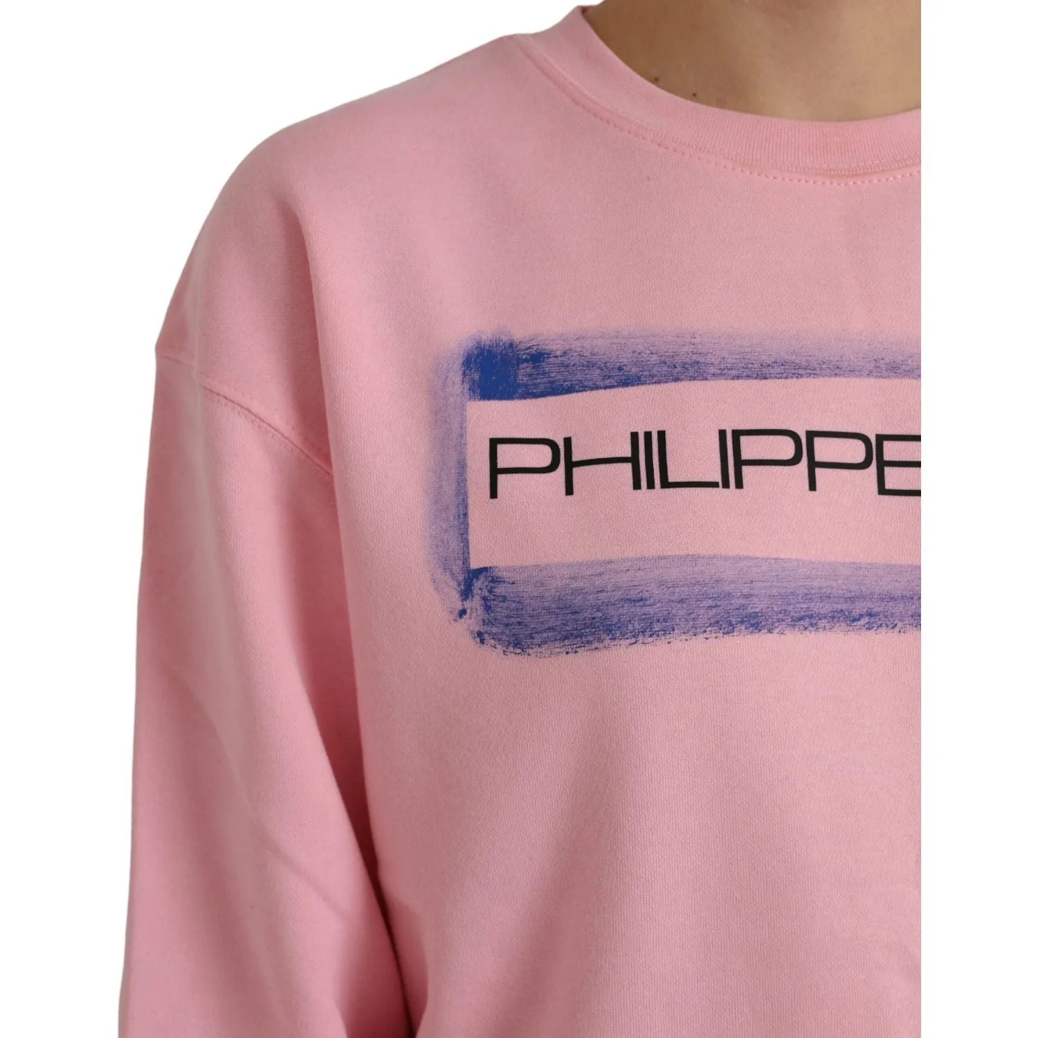 Philippe Model Pink Cotton Logo Print Long Sleeves Pullover Sweater