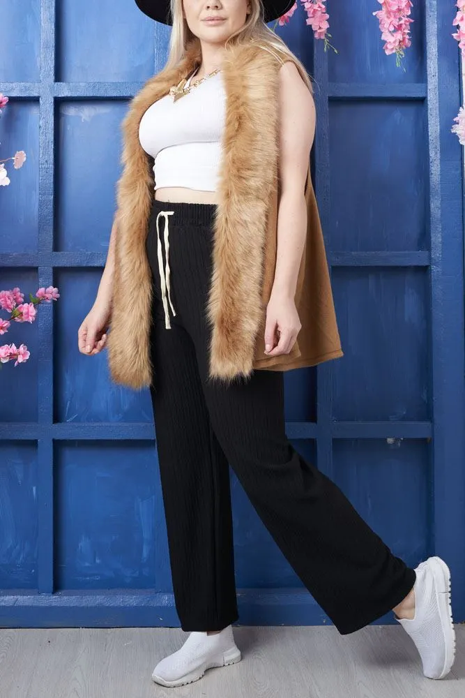 Plain Faux Fur Acrylic Vest