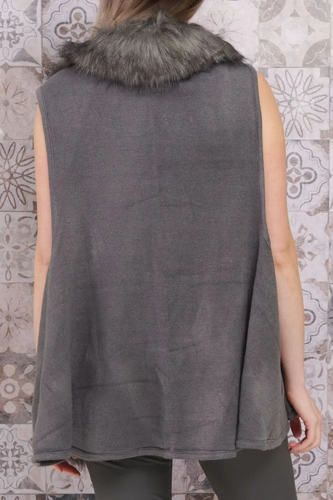 Plain Faux Fur Acrylic Vest