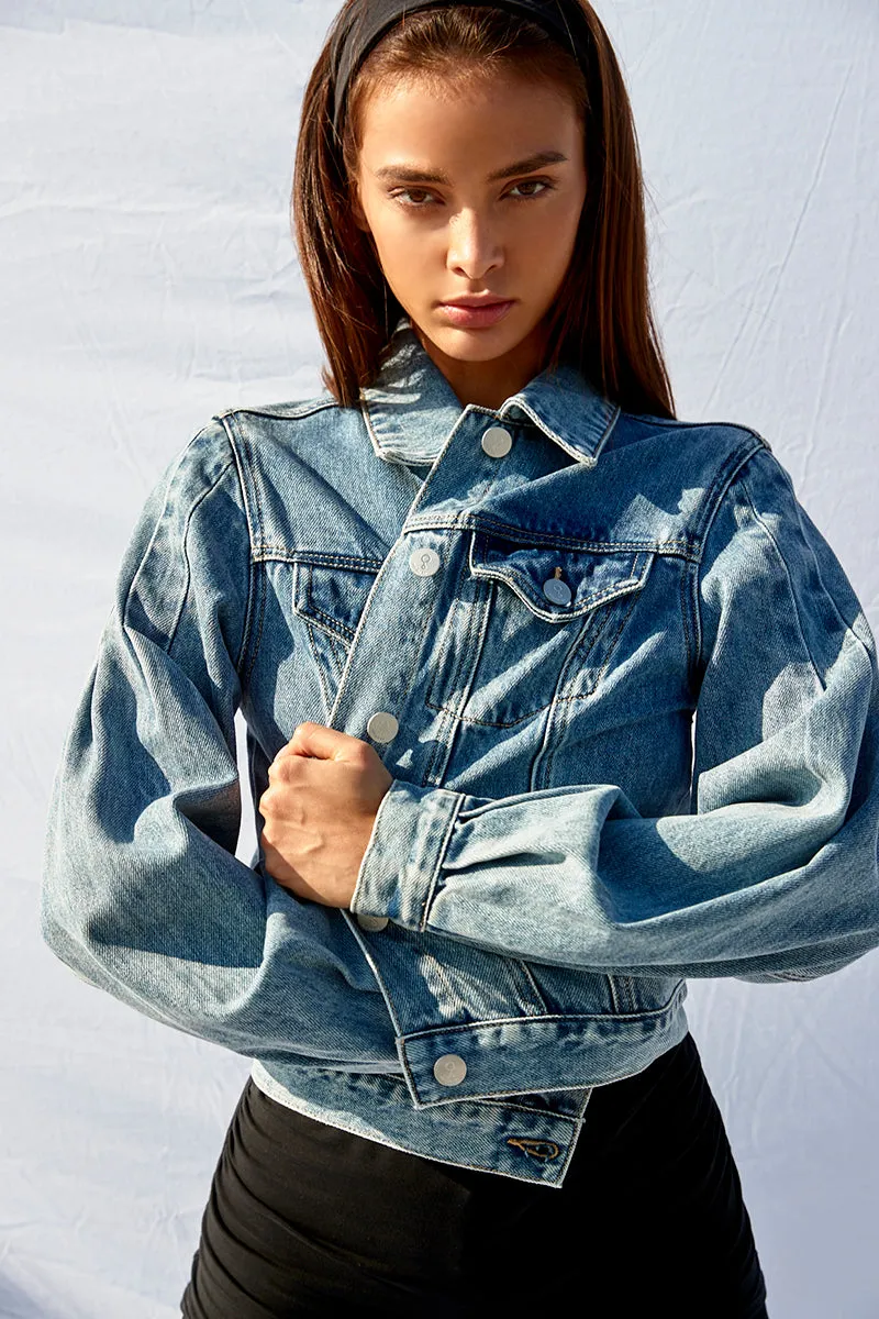 Pleat Puff Denim Jacket