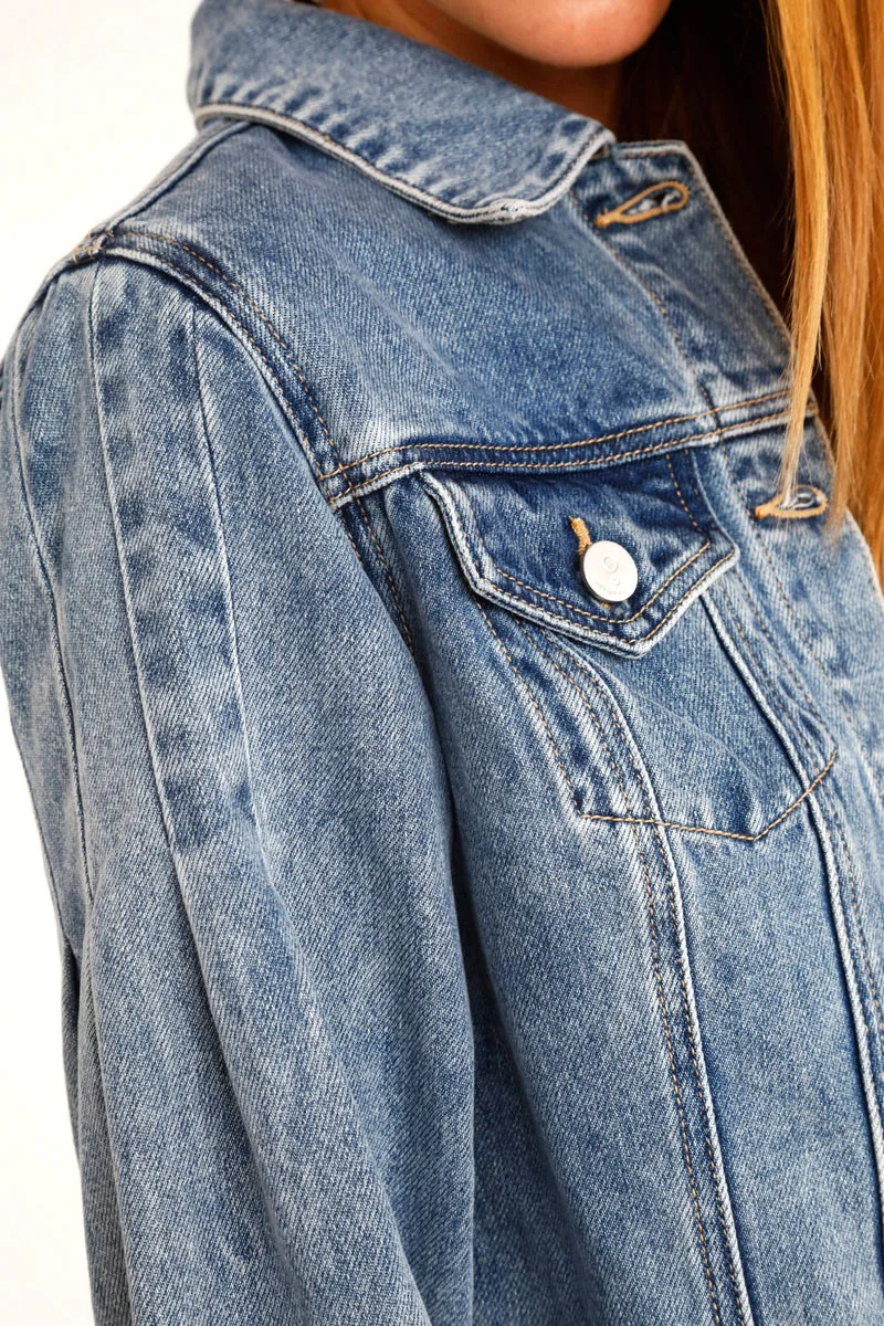 Pleat Puff Denim Jacket