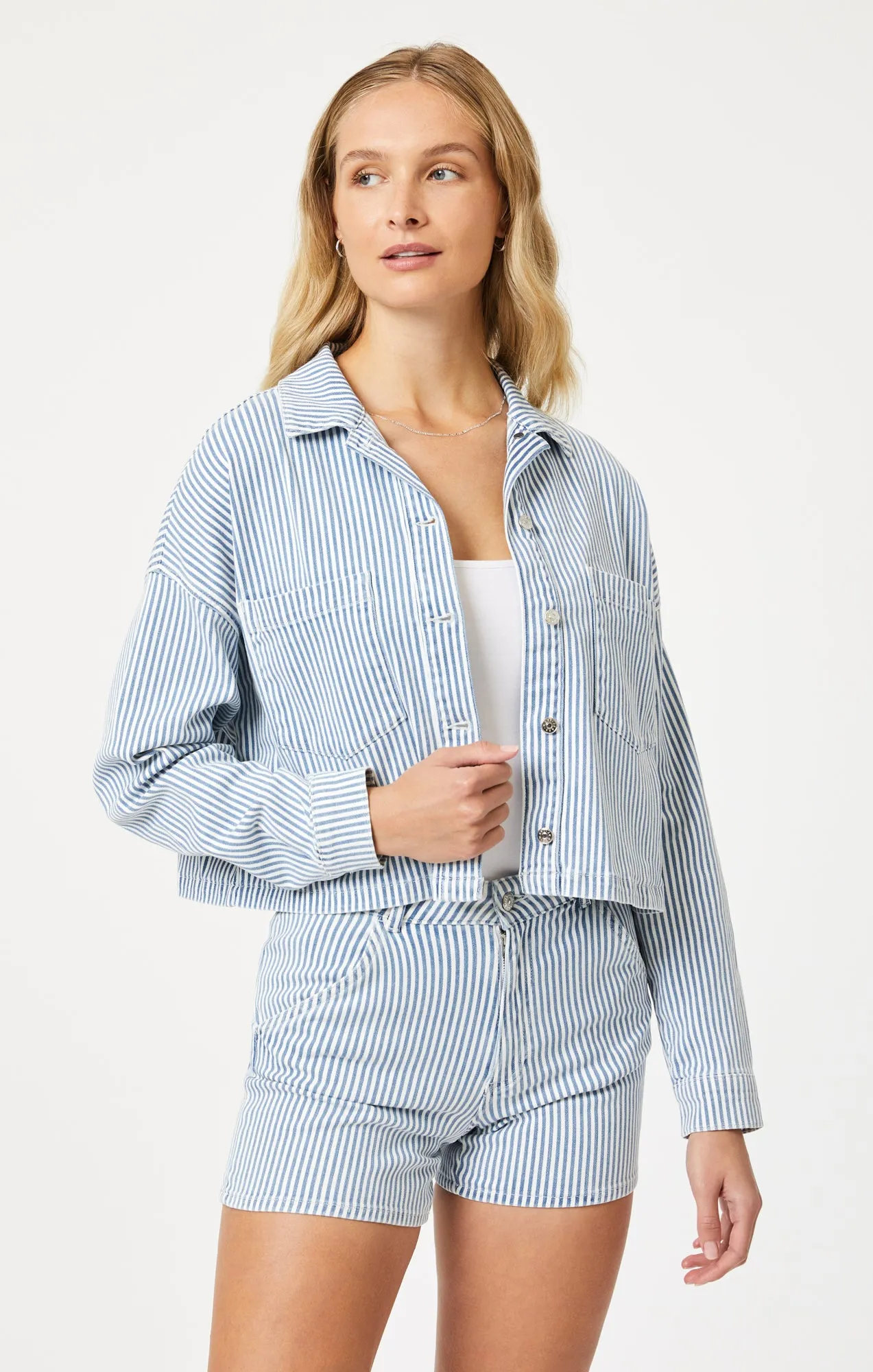 RAYNA SHIRT IN STRIPE DENIM