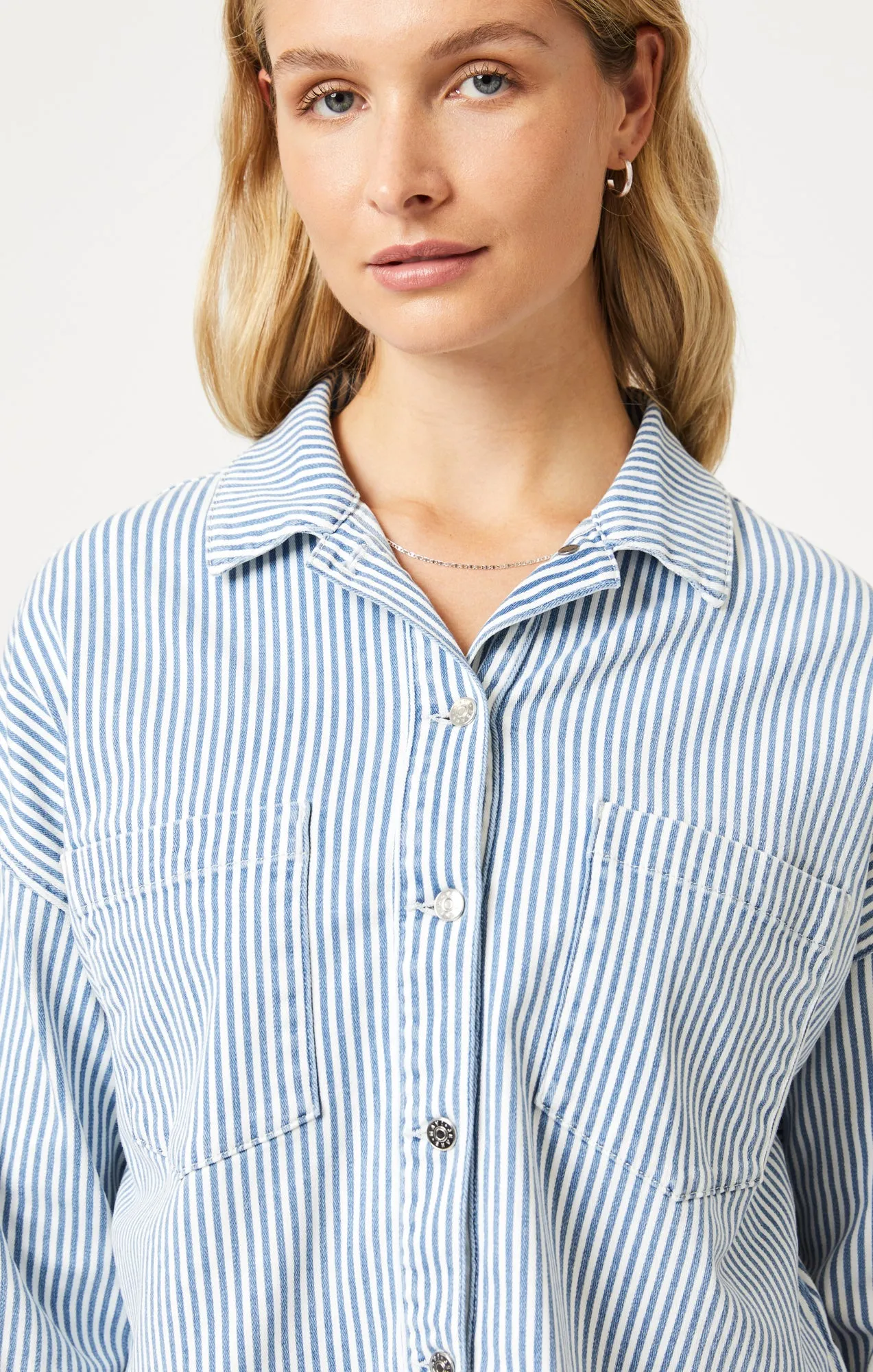 RAYNA SHIRT IN STRIPE DENIM