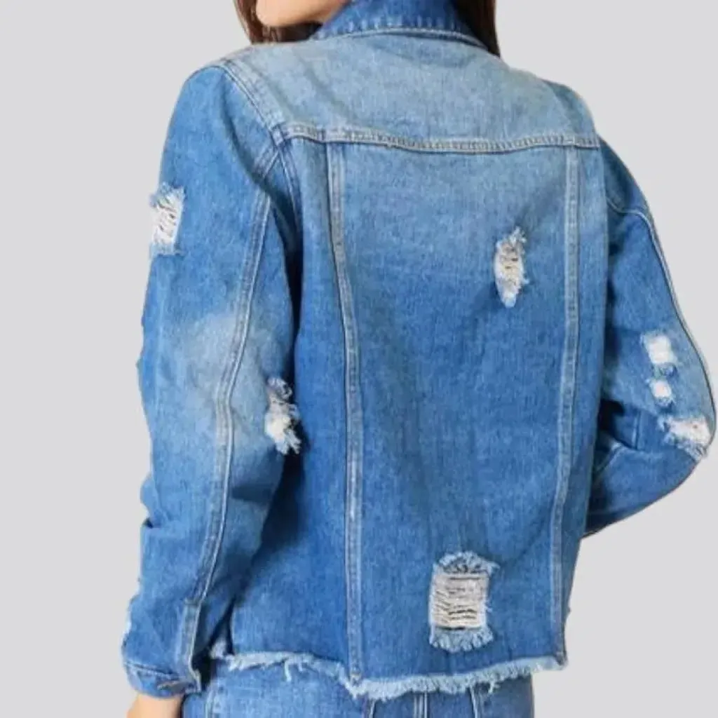 Regular y2k jean jacket
 for ladies