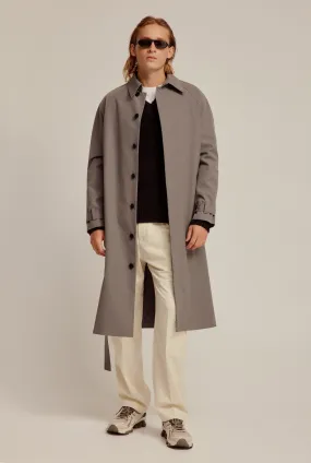 Relaxed Wool Silk Trench Coat - Gunmetal