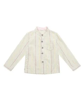 Richie House Grey Stripe Button-Front Younger Boys Shirt