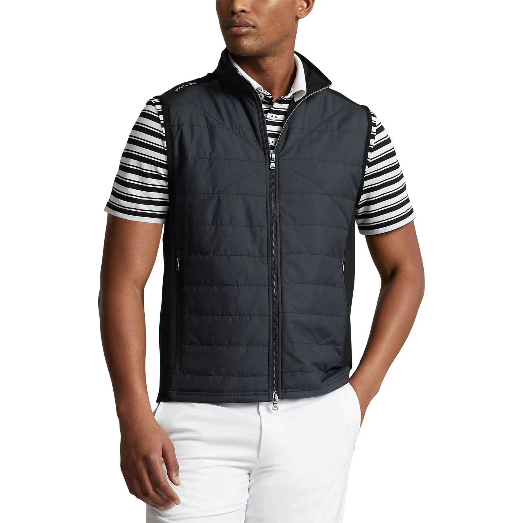 RLX Classic Fit Full Zip Cool Wool Hybrid Gilet Black - AW24