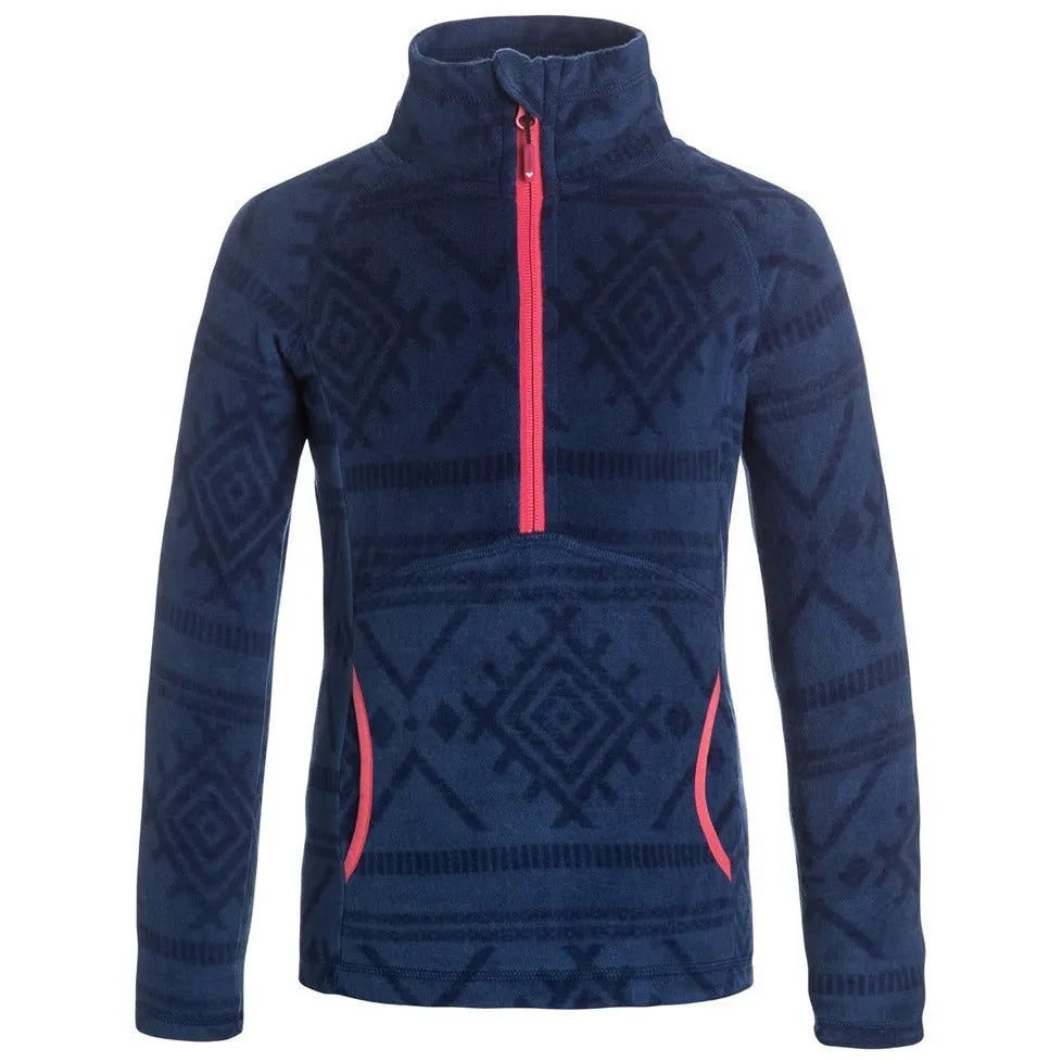 Roxy Girls Cascade Half-Zip Pullover Fleece - Blue