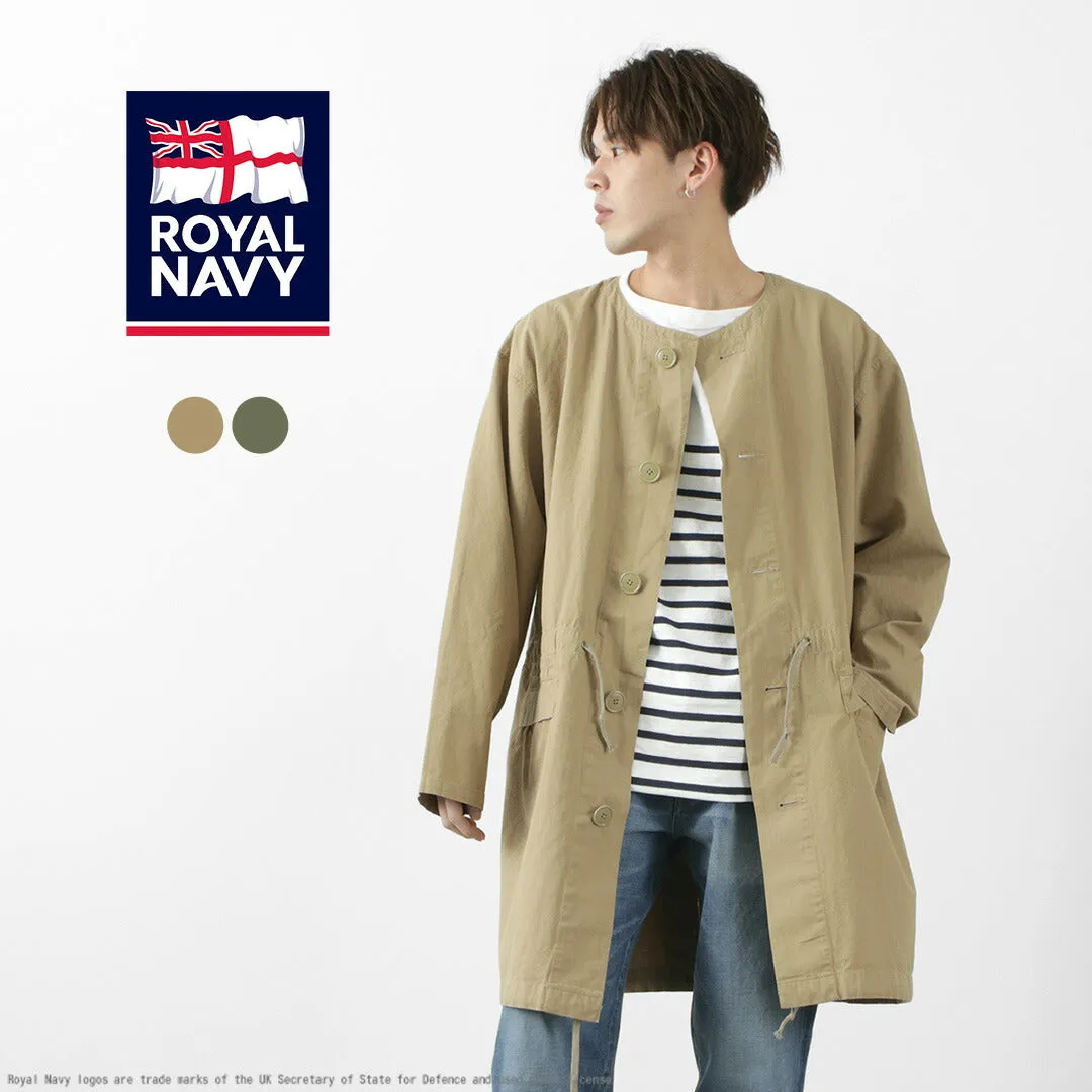 ROYAL NAVY / Snow camo collarless overcoat