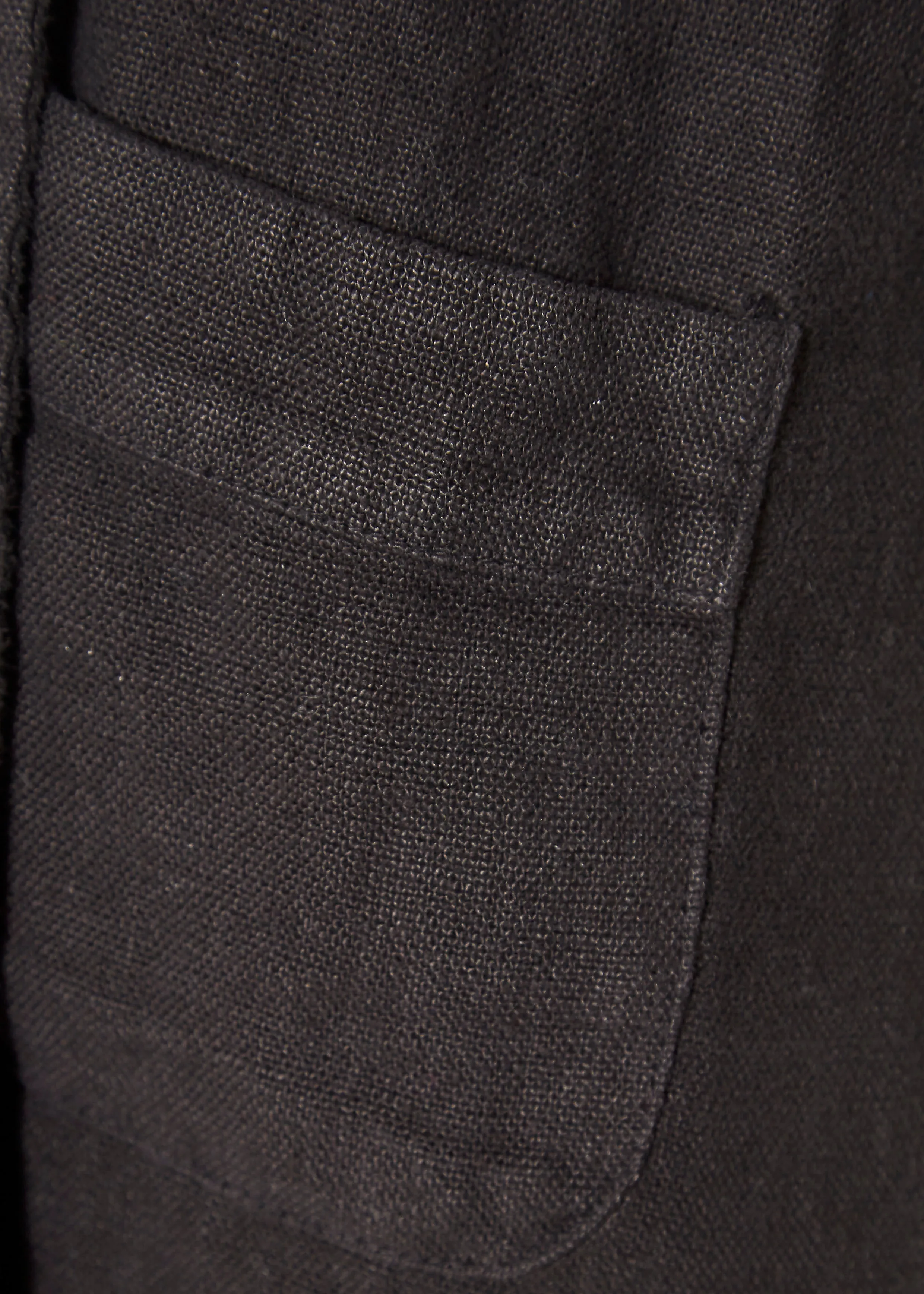 'Sadie' Heavy Black Linen Coat