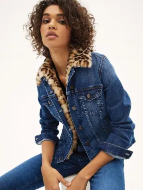 Sanctuary Clothing Kylie Faux Fur Denim Jacket Hillside