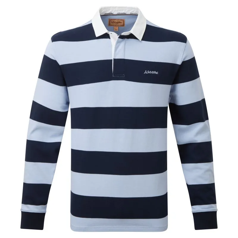 Schoffel St Mawes Mens Rugby Shirt - Navy/Pale Blue Stripe