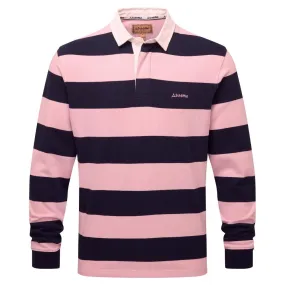 Schoffel St Mawes Mens Rugby Shirt - Navy/Pink Stripe