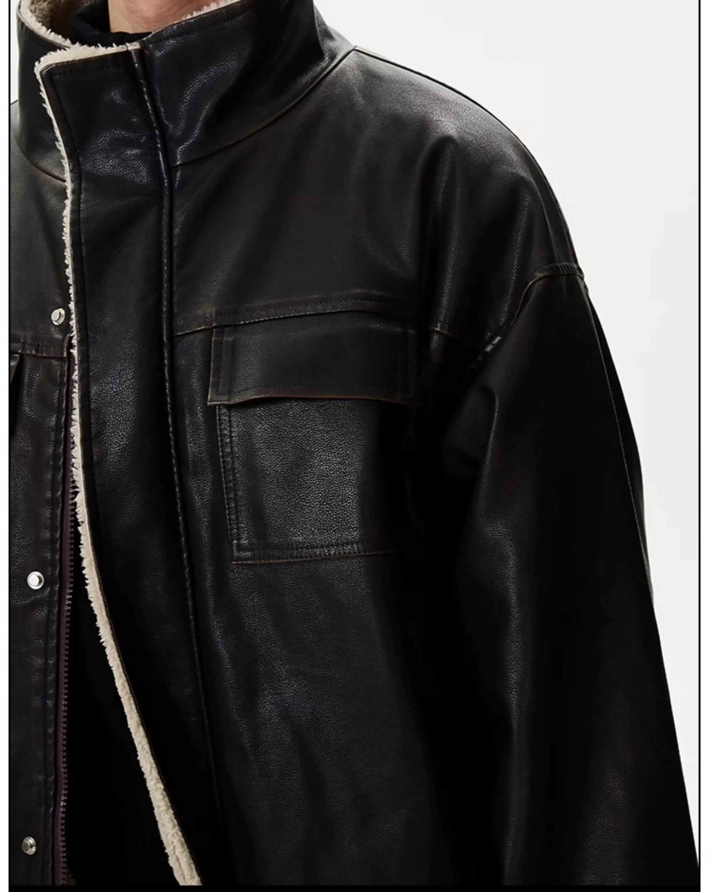 Shearling Lined Leather Jacket