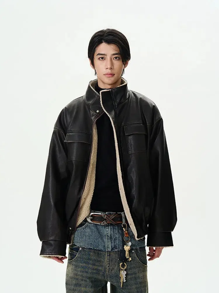 Shearling Lined Leather Jacket