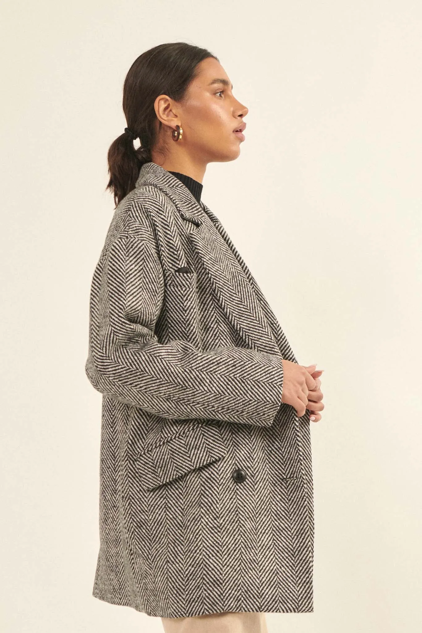 Ship Shape Double-Breasted Tweed Peacoat