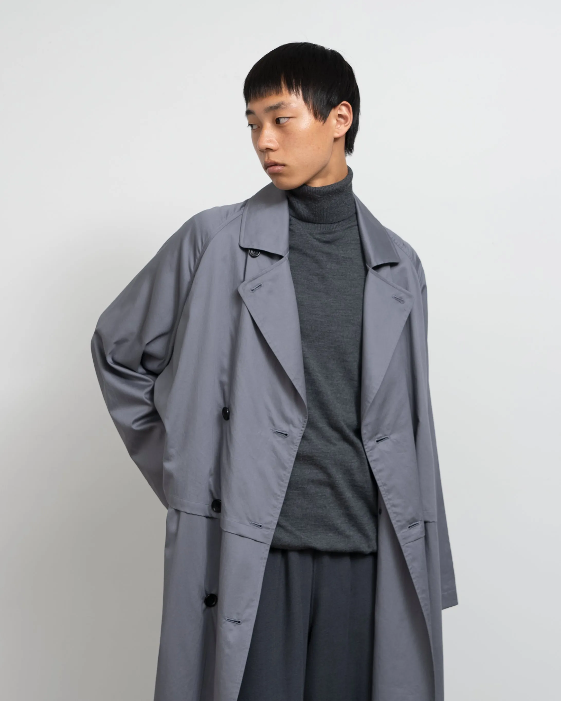 Silicon Poplin Cape Trench Coat