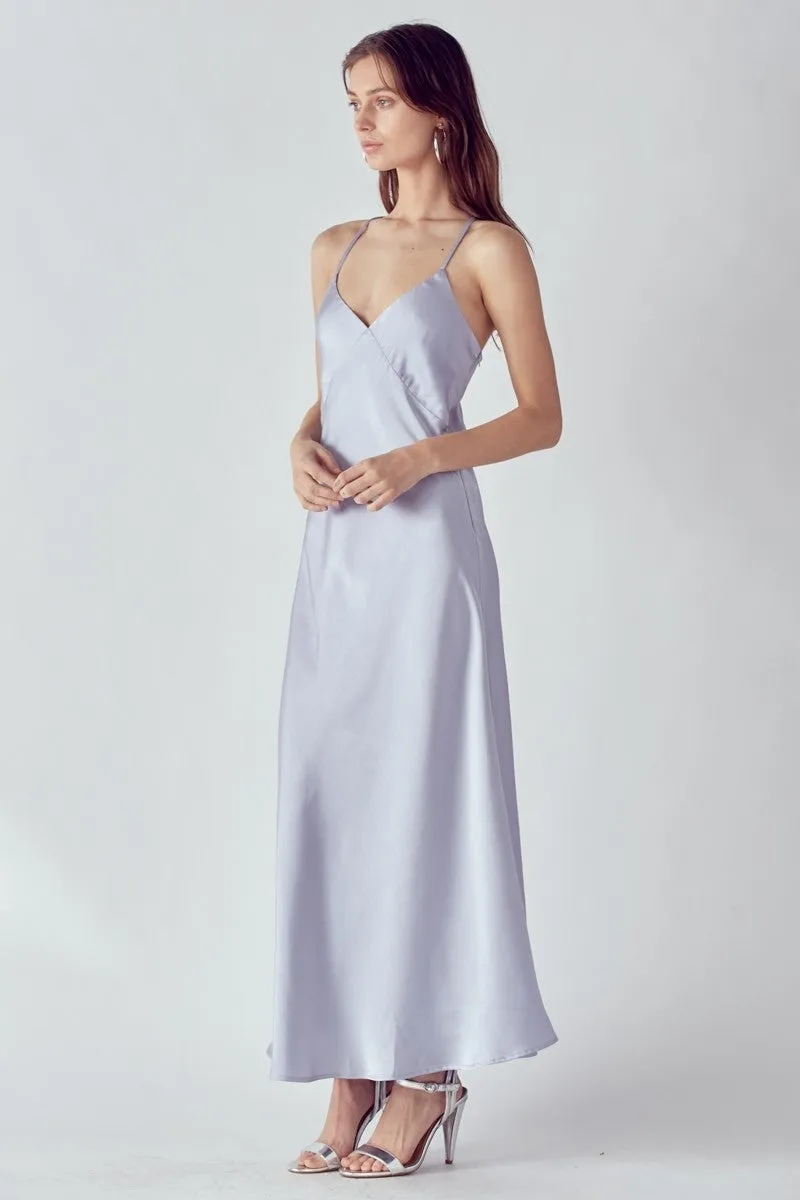 Silver Slip Maxi Dress