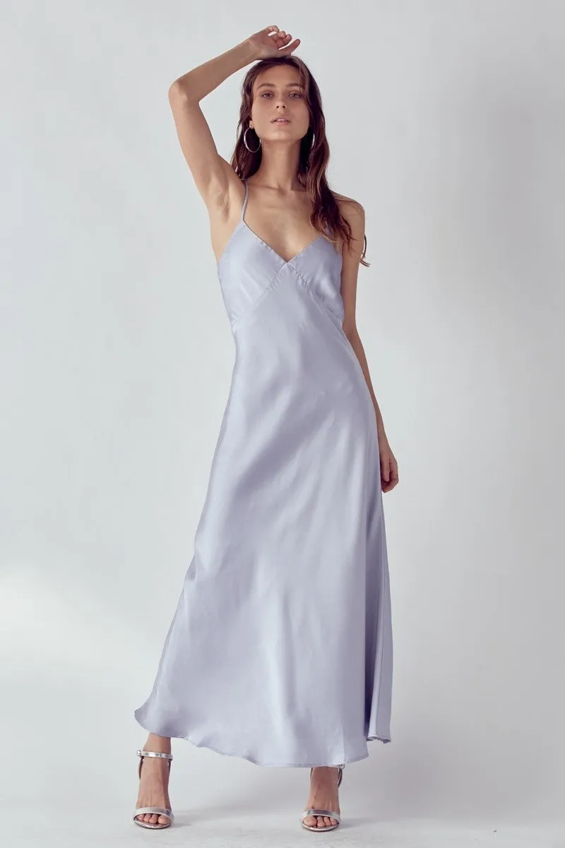 Silver Slip Maxi Dress