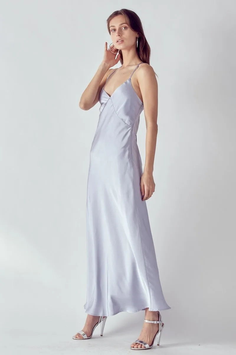 Silver Slip Maxi Dress