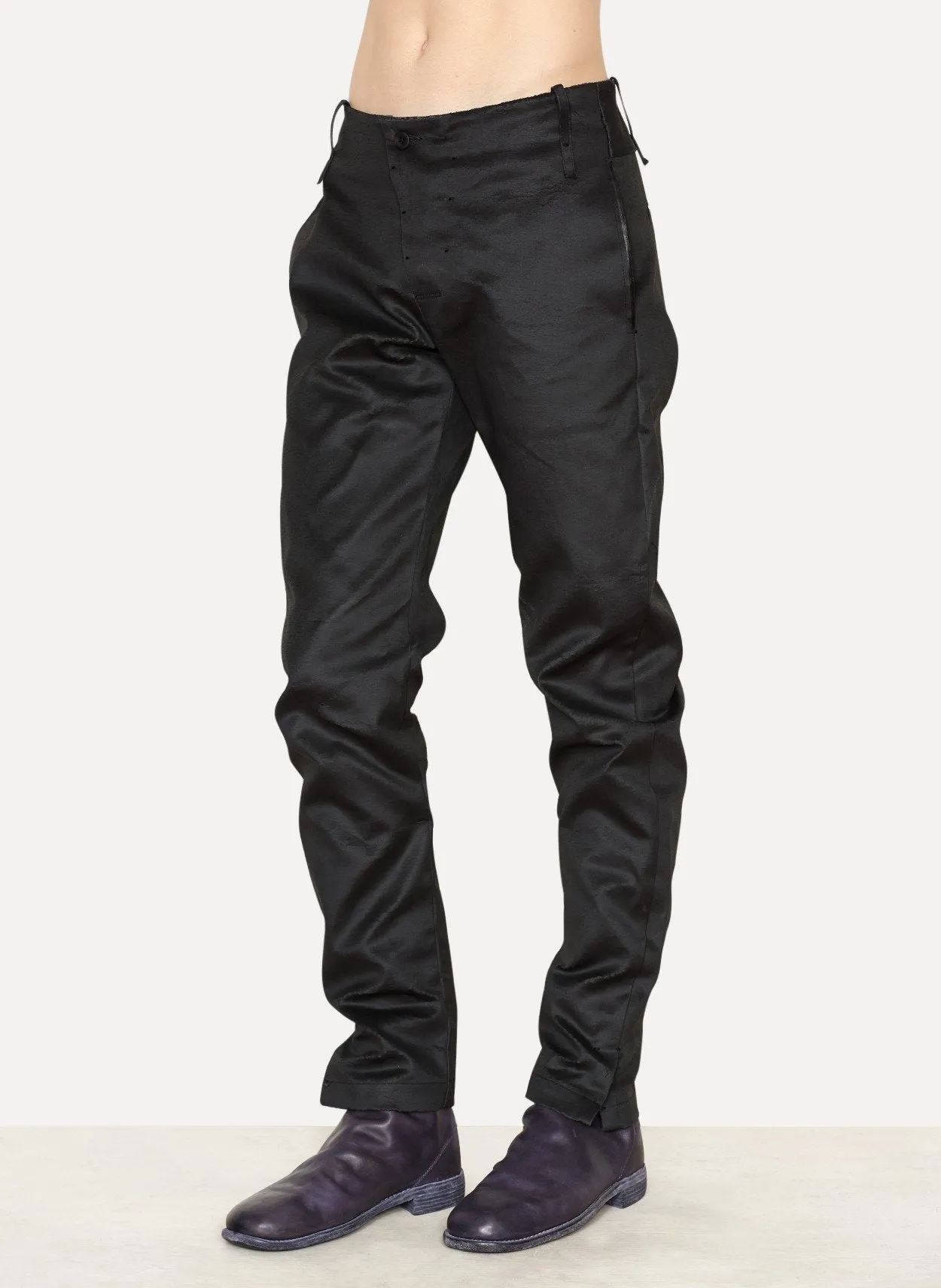 Slate Crushed Resin Slim Askew Pant