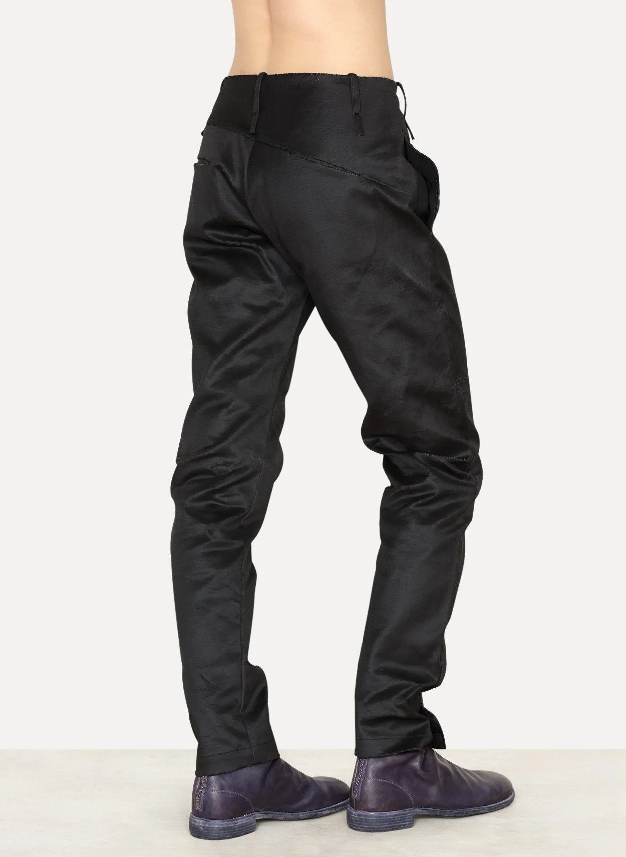 Slate Crushed Resin Slim Askew Pant