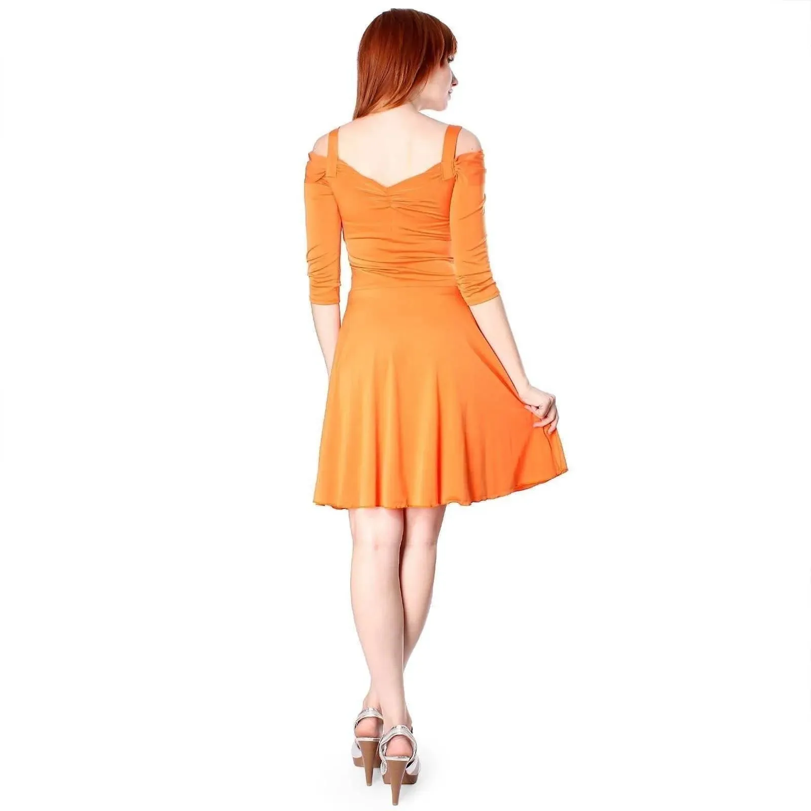 Slip On Short Flattering and Slimming Cocktail Dress