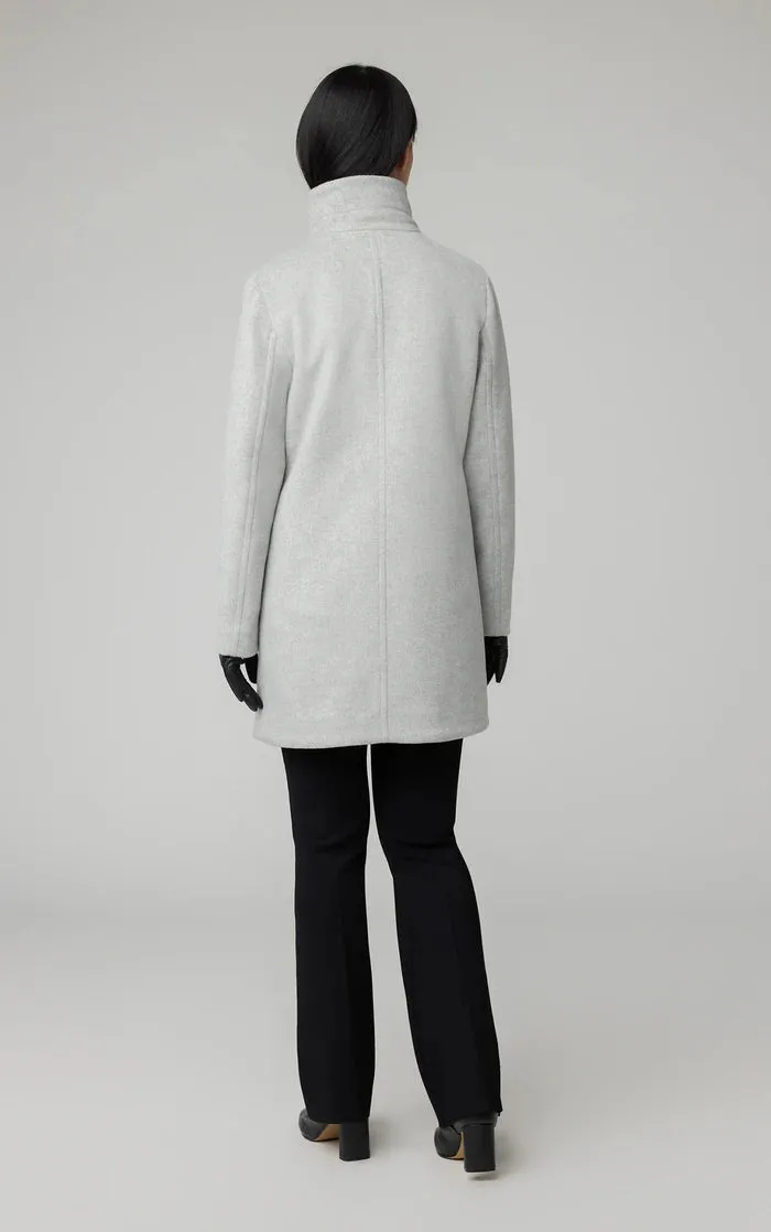 SOIA&KYO ABBI - Straight-Fit Mixed Media Wool Coat With Removable Bib