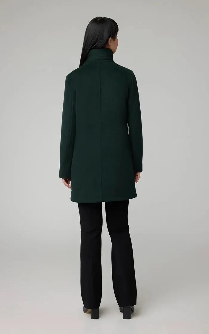 SOIA&KYO ABBI - Straight-Fit Mixed Media Wool Coat With Removable Bib