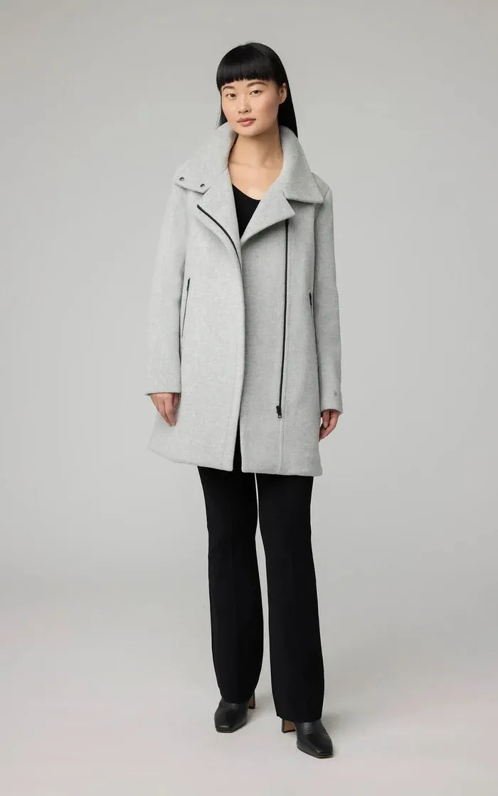 SOIA&KYO ABBI - Straight-Fit Mixed Media Wool Coat With Removable Bib