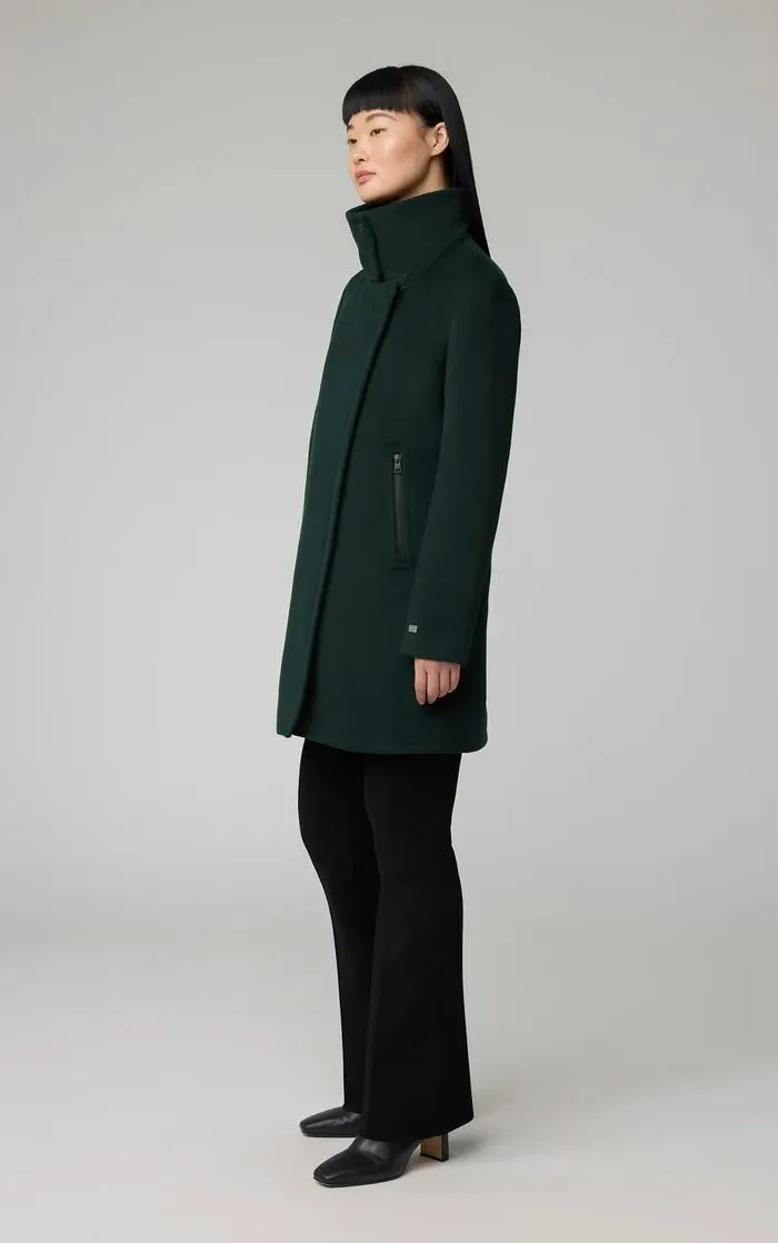 SOIA&KYO ABBI - Straight-Fit Mixed Media Wool Coat With Removable Bib