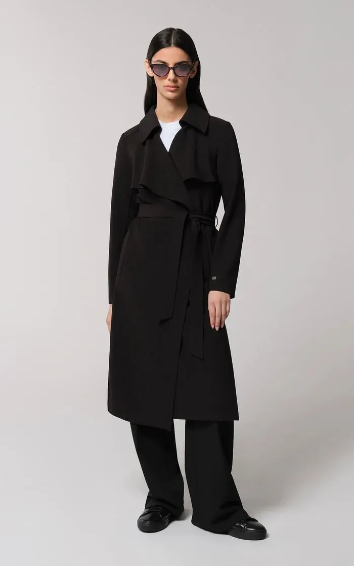 SOIA&KYO DIMITRA - Relaxed-Fit Belted Trench With Shirt Collar