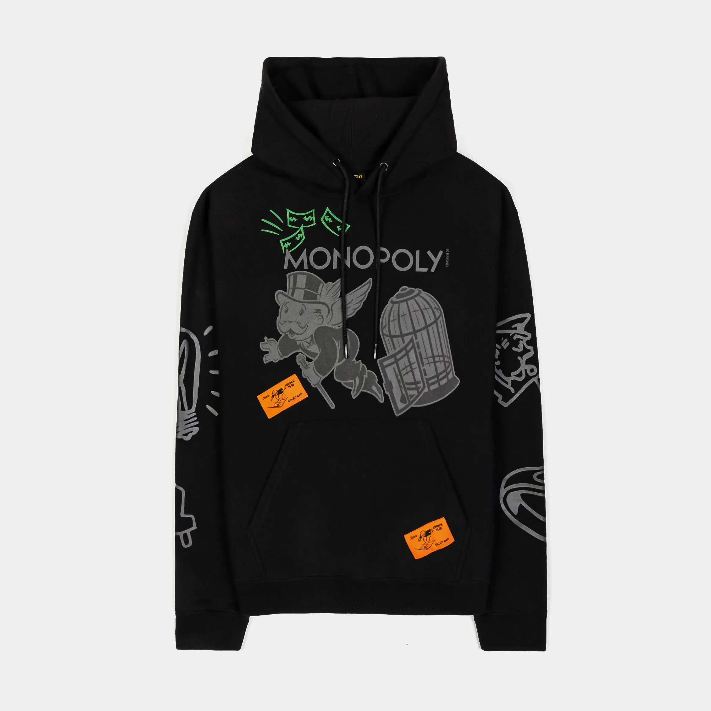 SP x Monopoly Chance Pullover Mens Hoodie (Black/Orange)